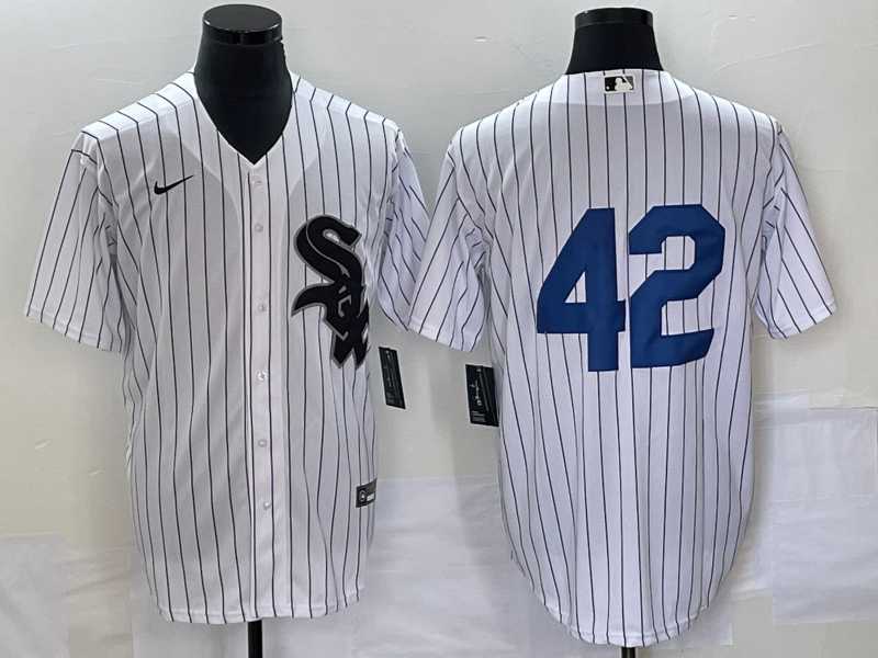 Mens Chicago White Sox #42 Jackie Robinson Black Cool Base Stitched Jersey